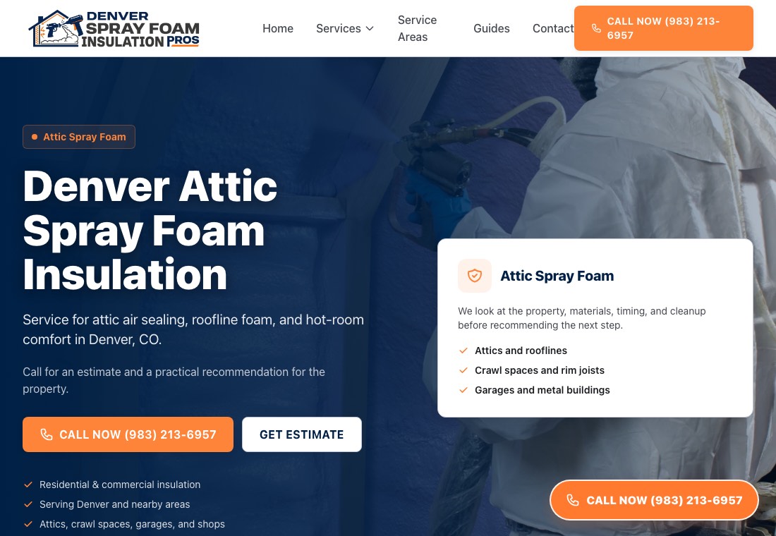Attic spray foam screenshot for Denver Spray Foam Insulation Pros