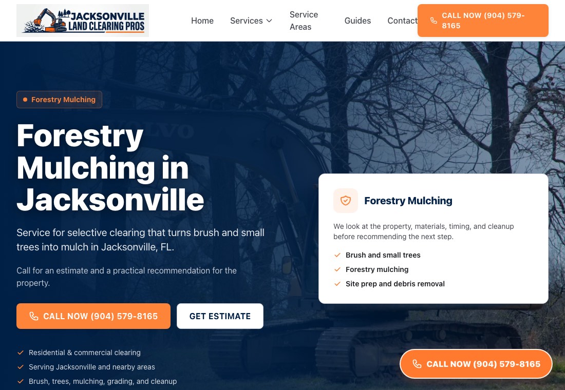 Forestry mulching screenshot for Jacksonville Land Clearing Pros